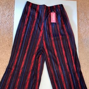 Red/blue breathable boot cut pants